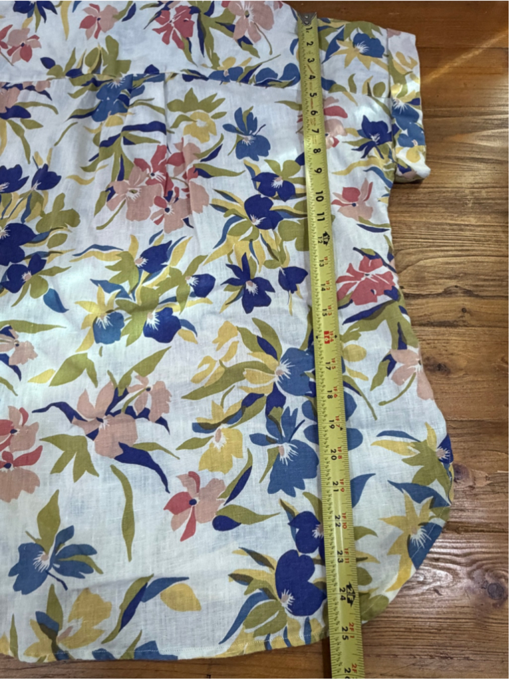 Lauren Ralph Lauren Floral 100% Linen Button Down Shirt Small - Picture 8 of 14
